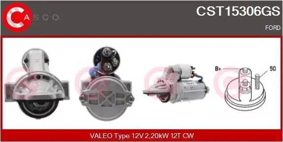 Starter 12 V 2,20 kW CASCO CST15306GS