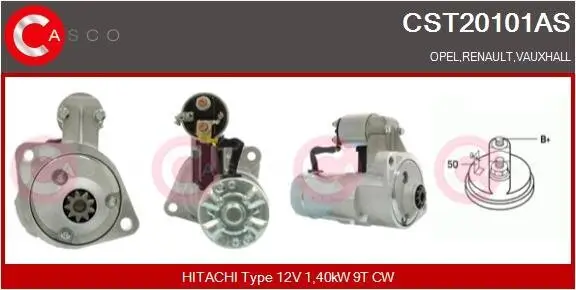 Starter 12 V 1,40 kW CASCO CST20101AS