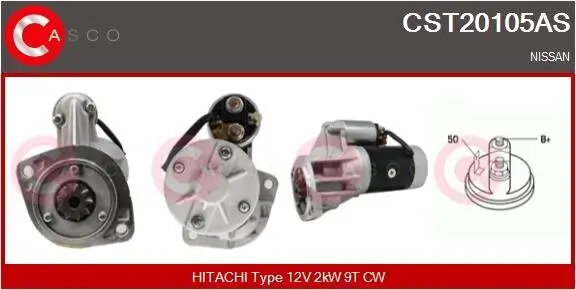 Starter 12 V 2 kW CASCO CST20105AS