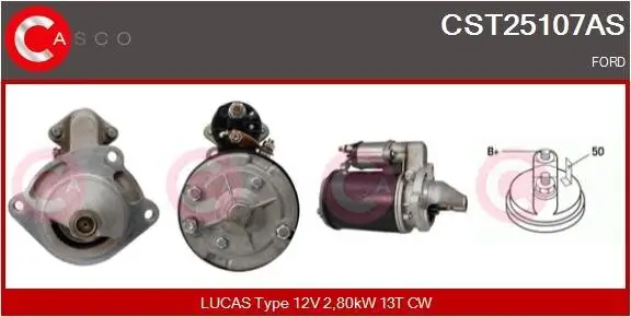 Starter 12 V 2,80 kW CASCO CST25107AS