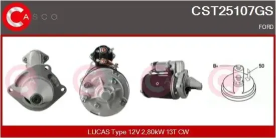 Starter 12 V 2,80 kW CASCO CST25107GS Bild Starter 12 V 2,80 kW CASCO CST25107GS