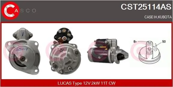 Starter 12 V 2 kW CASCO CST25114AS