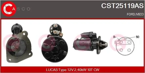 Starter 12 V 2,40 kW CASCO CST25119AS