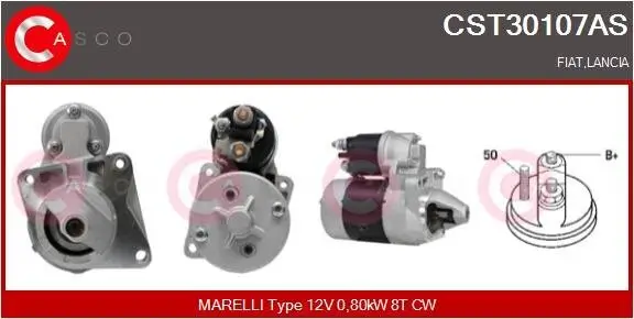 Starter 12 V 0,80 kW CASCO CST30107AS