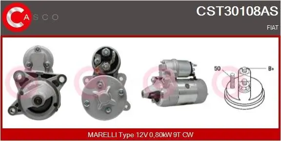 Starter 12 V 0,80 kW CASCO CST30108AS