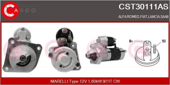 Starter 12 V 1,80 kW CASCO CST30111AS