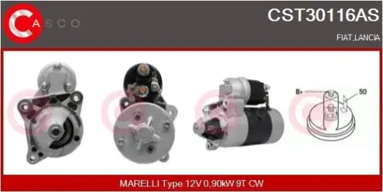 Starter 12 V 0,90 kW CASCO CST30116AS Bild Starter 12 V 0,90 kW CASCO CST30116AS