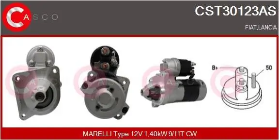 Starter 12 V 1,40 kW CASCO CST30123AS