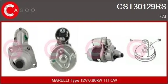 Starter 12 V 0,80 kW CASCO CST30129RS