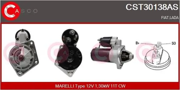 Starter 12 V 1,30 kW CASCO CST30138AS