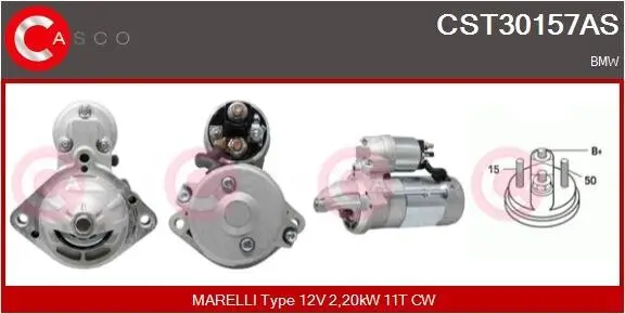 Starter 12 V 2,20 kW CASCO CST30157AS