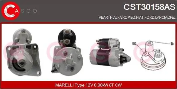 Starter 12 V 0,90 kW CASCO CST30158AS