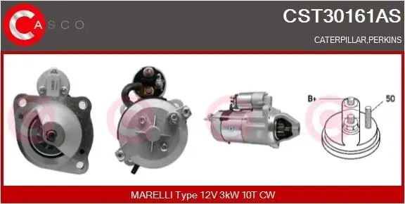 Starter 12 V 3 kW CASCO CST30161AS Bild Starter 12 V 3 kW CASCO CST30161AS