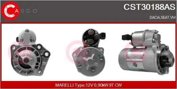 Starter 12 V 0,90 kW CASCO CST30188AS