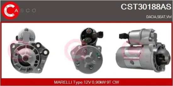 Starter 12 V 0,90 kW CASCO CST30188AS Bild Starter 12 V 0,90 kW CASCO CST30188AS