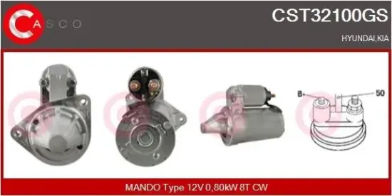 Starter 12 V 0,80 kW CASCO CST32100GS Bild Starter 12 V 0,80 kW CASCO CST32100GS