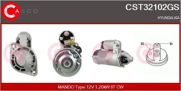 Starter 12 V 1,20 kW CASCO CST32102GS