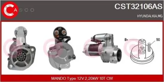 Starter 12 V 2,20 kW CASCO CST32106AS Bild Starter 12 V 2,20 kW CASCO CST32106AS