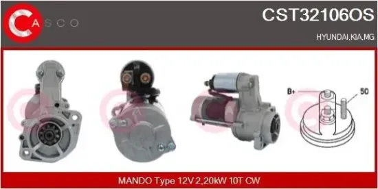 Starter 12 V 2,20 kW CASCO CST32106OS Bild Starter 12 V 2,20 kW CASCO CST32106OS