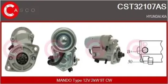 Starter 12 V 2 kW CASCO CST32107AS Bild Starter 12 V 2 kW CASCO CST32107AS