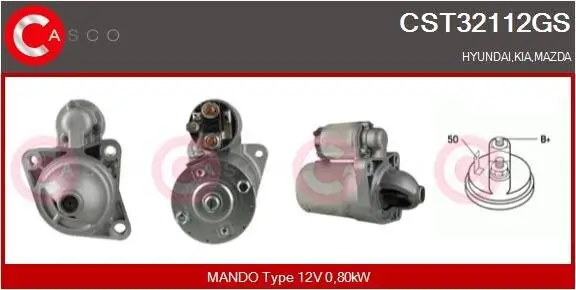 Starter 12 V 0,80 kW CASCO CST32112GS