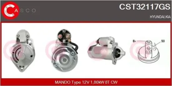 Starter 12 V 1,80 kW CASCO CST32117GS Bild Starter 12 V 1,80 kW CASCO CST32117GS