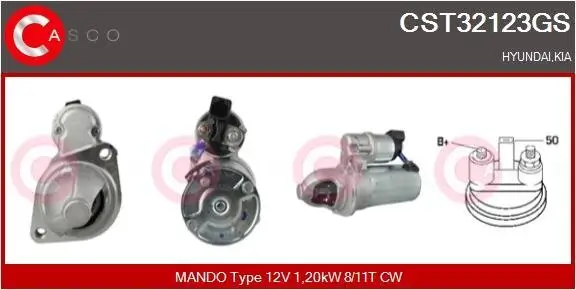 Starter 12 V 1,20 kW CASCO CST32123GS