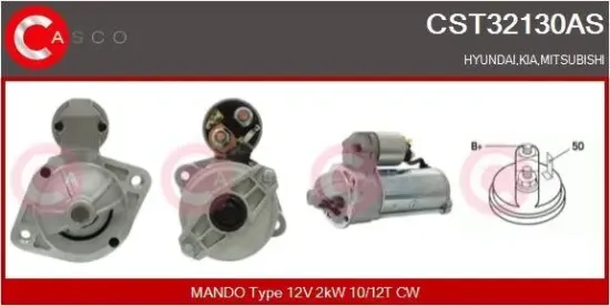 Starter 12 V 2 kW CASCO CST32130AS Bild Starter 12 V 2 kW CASCO CST32130AS