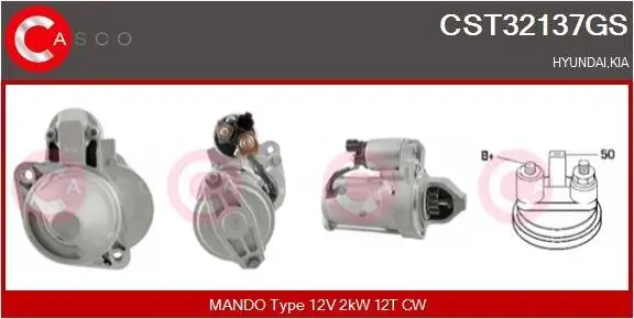 Starter 12 V 2 kW CASCO CST32137GS