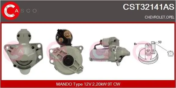 Starter 12 V 2,20 kW CASCO CST32141AS