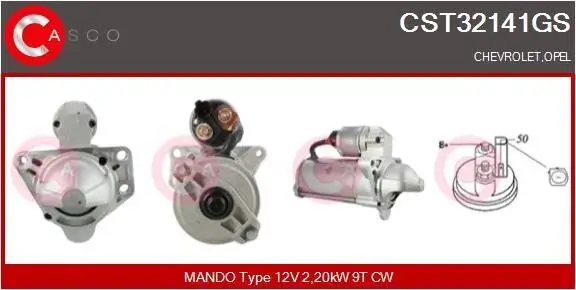 Starter 12 V 2,20 kW CASCO CST32141GS