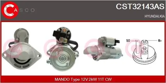 Starter 12 V 2 kW CASCO CST32143AS