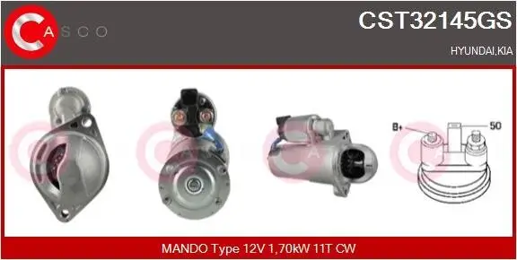 Starter 12 V 1,70 kW CASCO CST32145GS