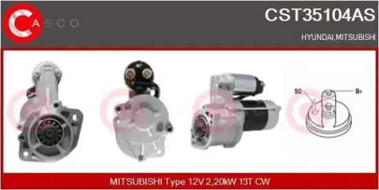 Starter 12 V 2,20 kW CASCO CST35104AS Bild Starter 12 V 2,20 kW CASCO CST35104AS