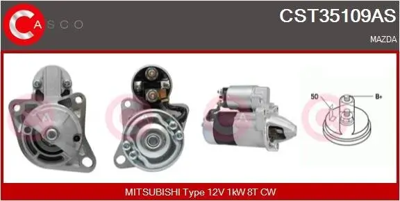 Starter 12 V 1 kW CASCO CST35109AS