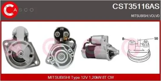 Starter 12 V 1,20 kW CASCO CST35116AS Bild Starter 12 V 1,20 kW CASCO CST35116AS