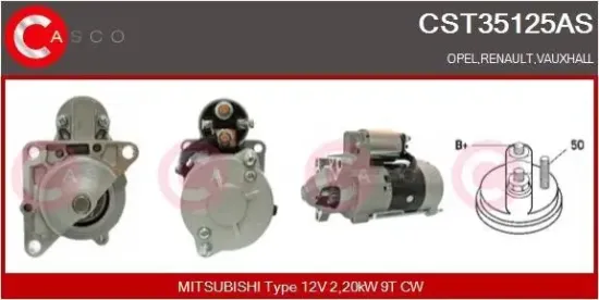 Starter 12 V 2,20 kW CASCO CST35125AS Bild Starter 12 V 2,20 kW CASCO CST35125AS