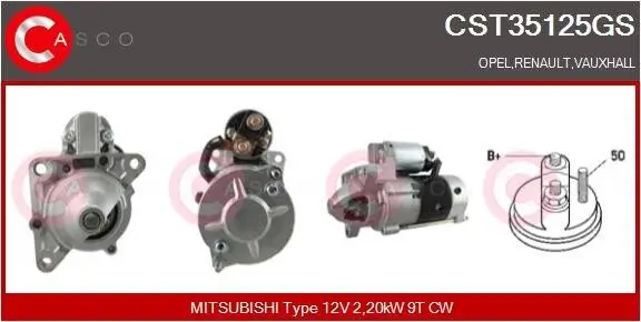 Starter 12 V 2,20 kW CASCO CST35125GS