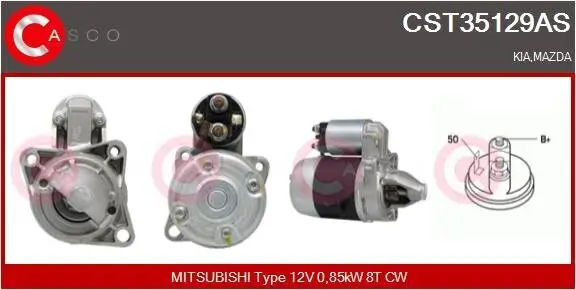 Starter 12 V 0,85 kW CASCO CST35129AS