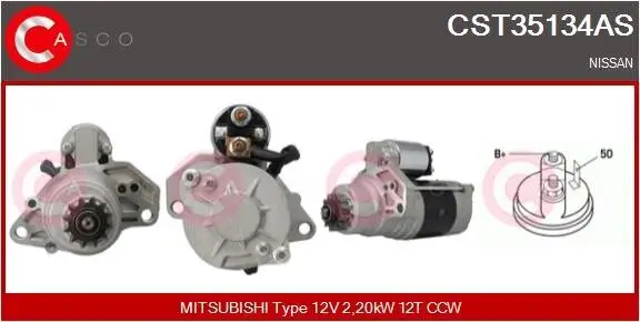 Starter 12 V 2,20 kW CASCO CST35134AS