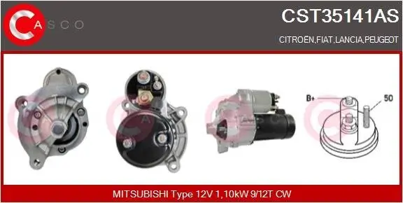 Starter 12 V 1,10 kW CASCO CST35141AS