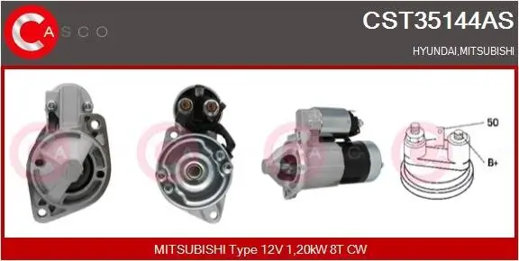 Starter 12 V 1,20 kW CASCO CST35144AS