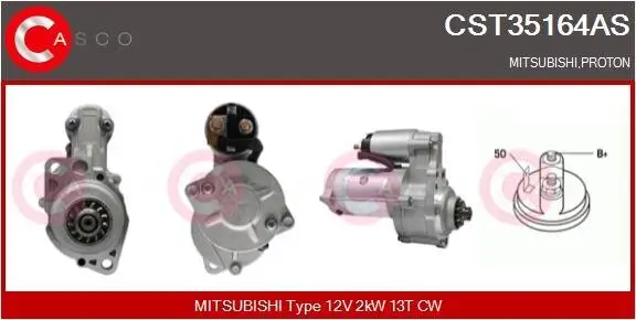 Starter 12 V 2 kW CASCO CST35164AS