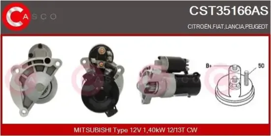 Starter 12 V 1,40 kW CASCO CST35166AS Bild Starter 12 V 1,40 kW CASCO CST35166AS