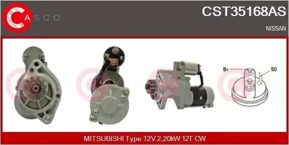 Starter 12 V 2,20 kW CASCO CST35168AS