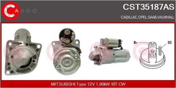 Starter 12 V 1,80 kW CASCO CST35187AS