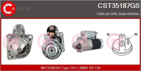 Starter 12 V 1,80 kW CASCO CST35187GS