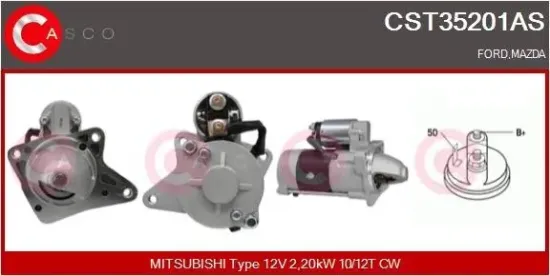 Starter 12 V 2,20 kW CASCO CST35201AS Bild Starter 12 V 2,20 kW CASCO CST35201AS