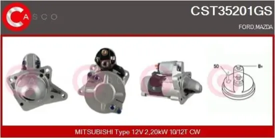 Starter 12 V 2,20 kW CASCO CST35201GS Bild Starter 12 V 2,20 kW CASCO CST35201GS