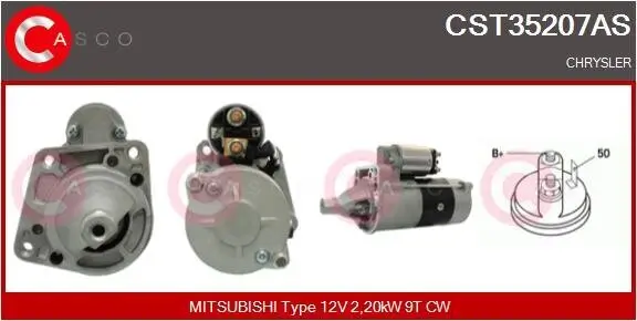 Starter 12 V 2,20 kW CASCO CST35207AS Bild Starter 12 V 2,20 kW CASCO CST35207AS